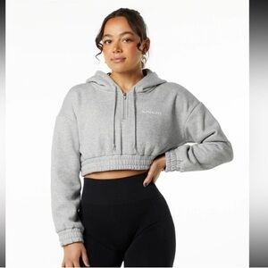 ALPHALETE classic capital cropped sweater size small